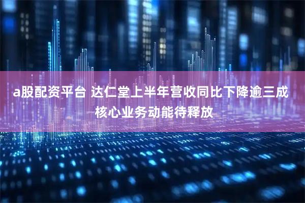 a股配资平台 达仁堂上半年营收同比下降逾三成  核心业务动能待释放